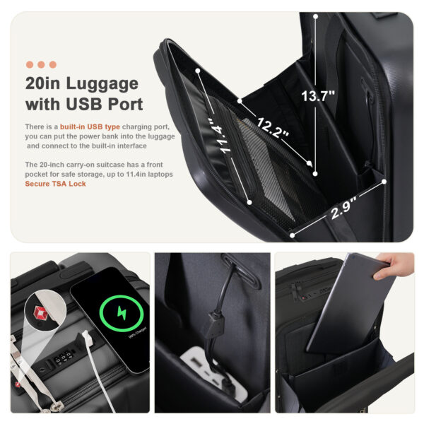 ABS Hard-shell Suitcase With Spinner Wheels, Cup Holders - Image 6