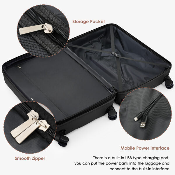 ABS Hard-shell Suitcase With Spinner Wheels, Cup Holders - Image 5