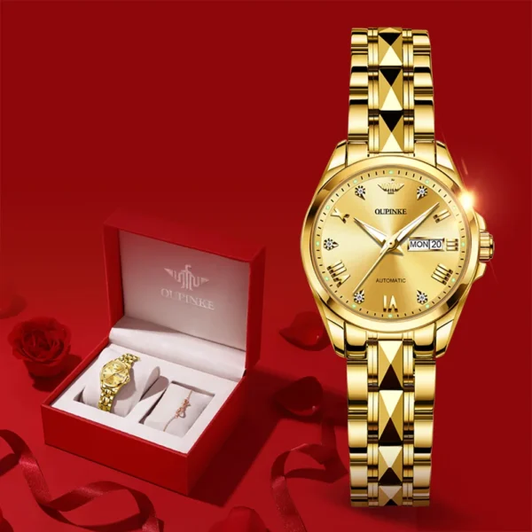 OUPINKE 3171 Automatic Watch for Women Top Brands Tungsten steel Sapphire Waterproof Luxury Wristwatch Women's Mechanical Watch - Image 14