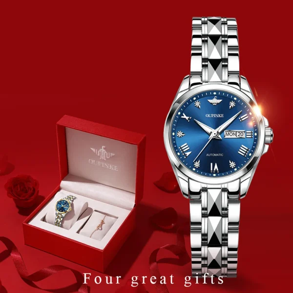 OUPINKE 3171 Automatic Watch for Women Top Brands Tungsten steel Sapphire Waterproof Luxury Wristwatch Women's Mechanical Watch - Image 12