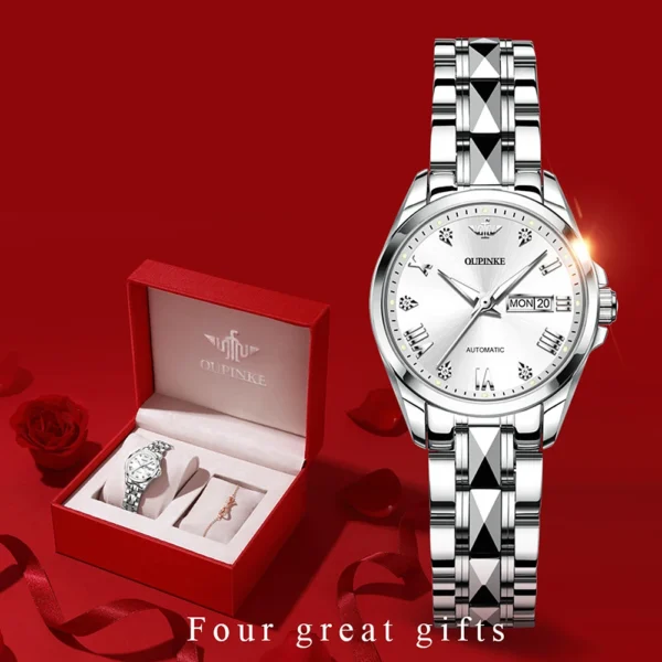 OUPINKE 3171 Automatic Watch for Women Top Brands Tungsten steel Sapphire Waterproof Luxury Wristwatch Women's Mechanical Watch - Image 13