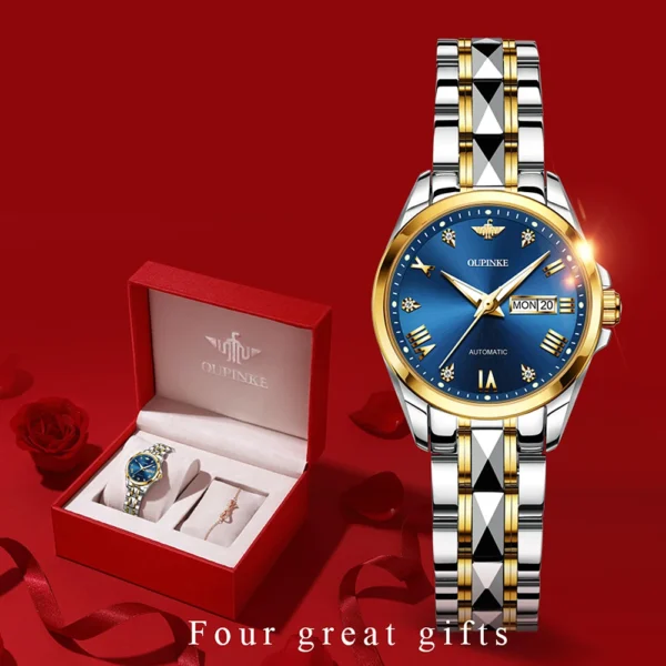 OUPINKE 3171 Automatic Watch for Women Top Brands Tungsten steel Sapphire Waterproof Luxury Wristwatch Women's Mechanical Watch - Image 10