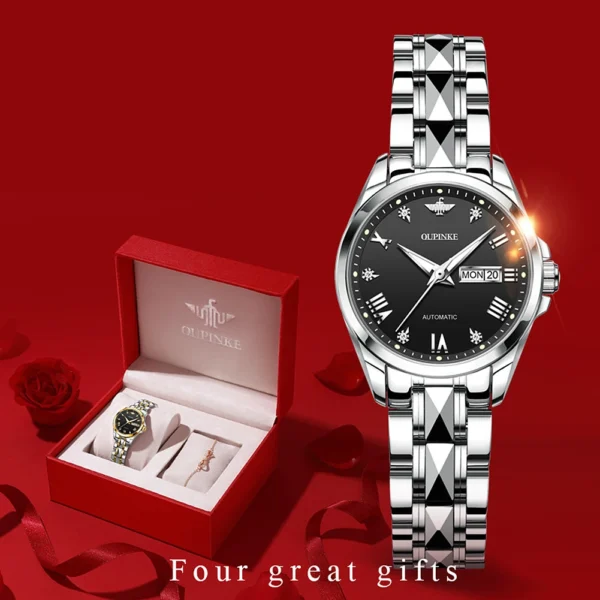 OUPINKE 3171 Automatic Watch for Women Top Brands Tungsten steel Sapphire Waterproof Luxury Wristwatch Women's Mechanical Watch - Image 11