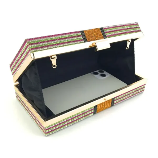 Creative Fashion New Money Clutch Rhinestone Purse 10000 Dollars Stack Bags of Cash Evening Handbags Shoulder Wedding Dinner Bag - Image 3