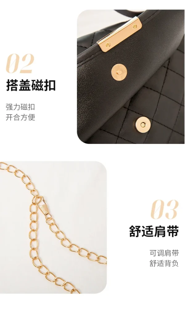 2022 Messenger Bag for Women Luxury Lingge Embroidery Handbags Female Cosmetic Bag Fashion Chain Ladies Crossbody Shoulder Bags - Image 19