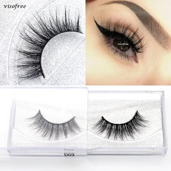 Visofree Mink 3D Lashes Handmade Mink Lashes  Long False Eyelashes Crisscross Maquiagem Profissional Makeup Eye Lashes 3D08 - Image 32