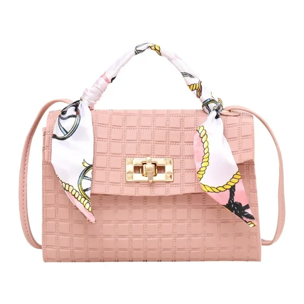 Women's Bag New Fashion Simple Plaid Embossed Crossbody Scarf Small Square Bag Single Shoulder Bag designer bags - Image 5