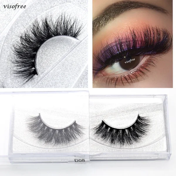 Visofree Mink 3D Lashes Handmade Mink Lashes  Long False Eyelashes Crisscross Maquiagem Profissional Makeup Eye Lashes 3D08 - Image 34