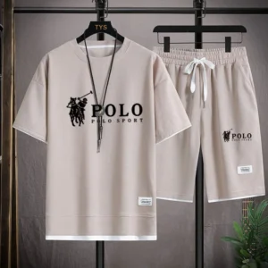 Men's short sleeved T-shirt and sports shorts set casual sportswear Korean fashion summer