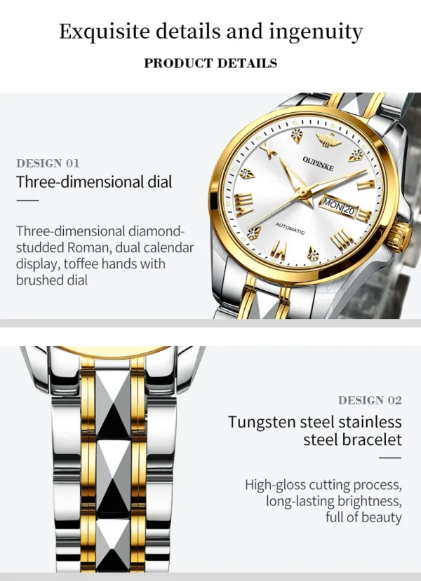 OUPINKE 3171 Automatic Watch for Women Top Brands Tungsten steel Sapphire Waterproof Luxury Wristwatch Women's Mechanical Watch - Image 35