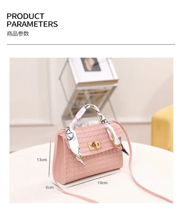 Women's Bag New Fashion Simple Plaid Embossed Crossbody Scarf Small Square Bag Single Shoulder Bag designer bags - Image 12