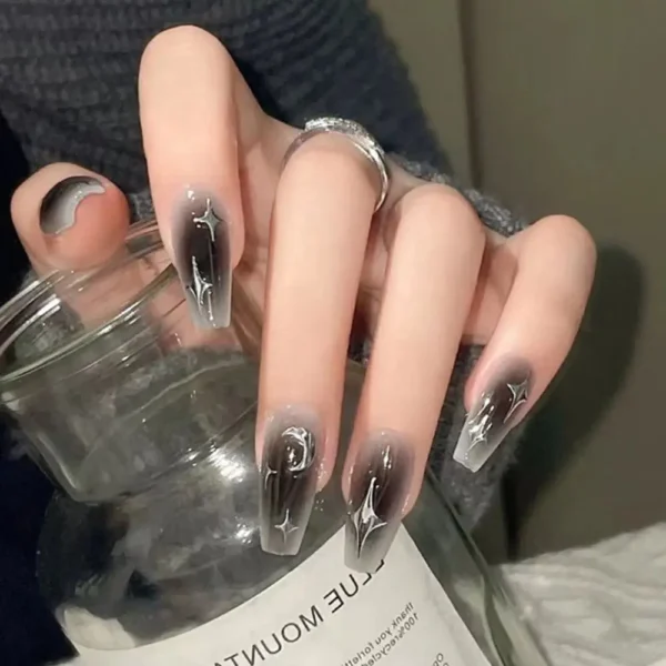 24pcs Gradient Fake Nails French Ballerina Nail Waterproof Faux Medium Coffin false nails Fingernails Press on Nails Tips - Image 4