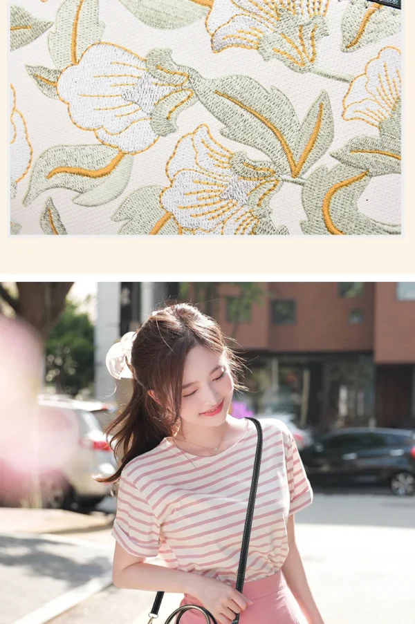 New Women's bags 2025 fashion trend design stripe hit color handbag shoulder bag messenger bag Korean style bag - Image 16