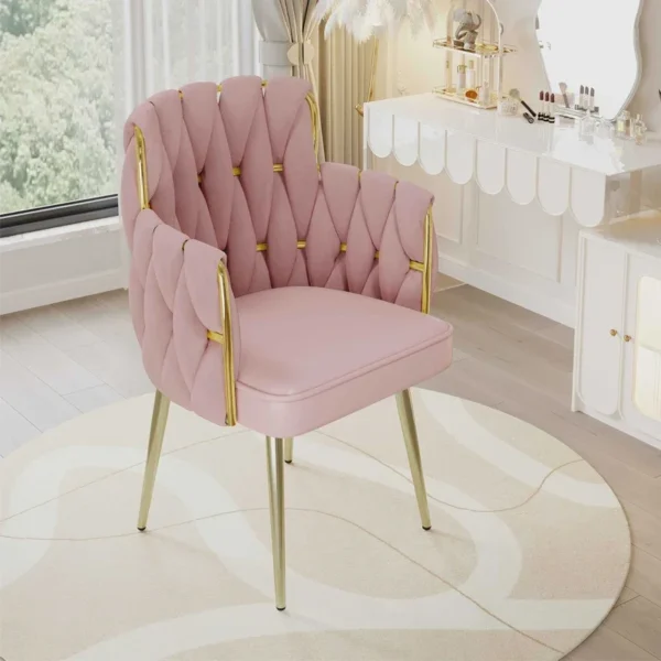 Light Luxury Velvet Office Chairs Modern Backrest Comfortable Chairs For Nail Salon Dressing Table Armchair Living Room Chair - Image 11