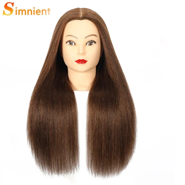 100% Real Human Hair Doll Head For Hairstyle Professional Training Head Kit Mannequin Head Styling To Practice Hot Curl Iron St - Image 7