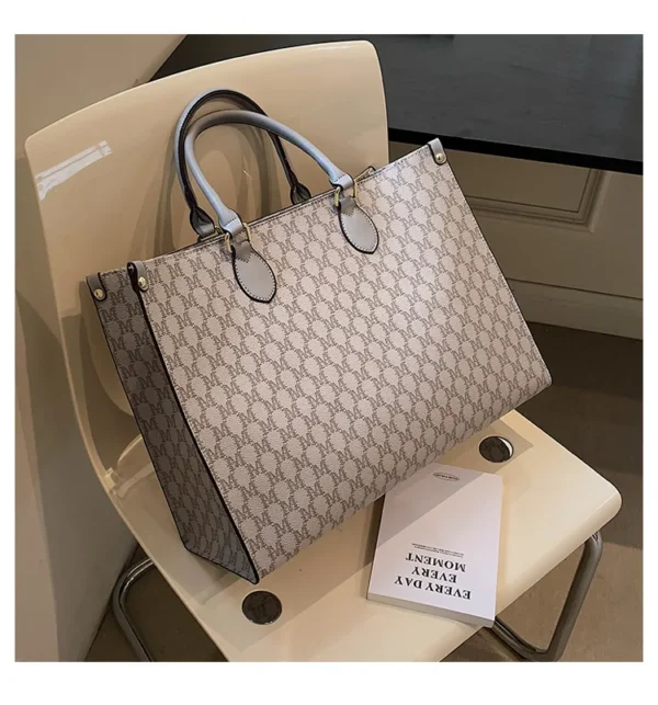 Large-capacity women's bags in Europe and the United States retro shoulder bag classic letters PU commuter handbags women - Image 31