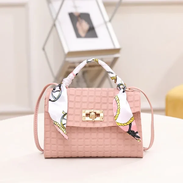 Women's Bag New Fashion Simple Plaid Embossed Crossbody Scarf Small Square Bag Single Shoulder Bag designer bags - Image 8