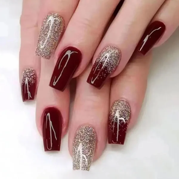 24pcs Gradient Fake Nails French Ballerina Nail Waterproof Faux Medium Coffin false nails Fingernails Press on Nails Tips - Image 14