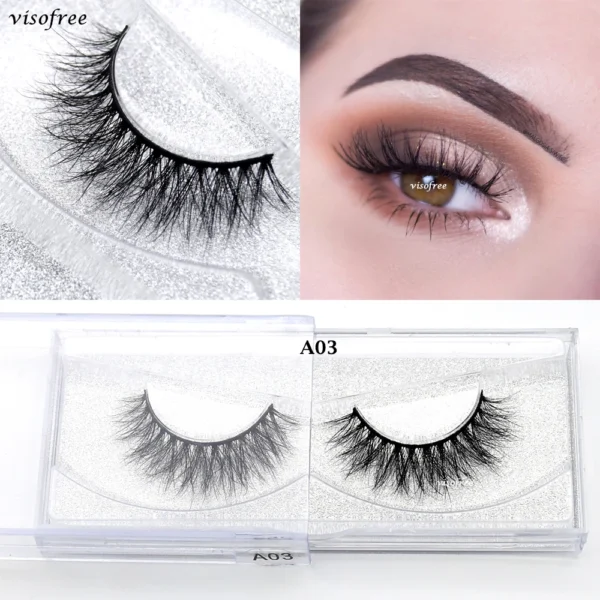 Visofree Mink 3D Lashes Handmade Mink Lashes  Long False Eyelashes Crisscross Maquiagem Profissional Makeup Eye Lashes 3D08 - Image 42