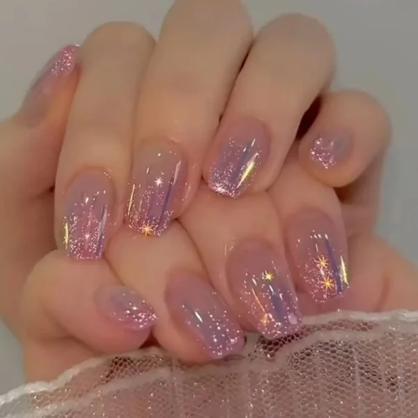 24pcs Gradient Fake Nails French Ballerina Nail Waterproof Faux Medium Coffin false nails Fingernails Press on Nails Tips - Image 10