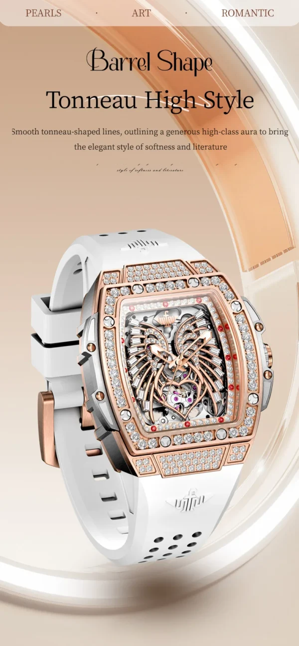 OUPINKE 3225 Top Brand Skeleton Mechanical Watch For Women Diamond Luxury Deep Waterproof Wristwatch Big Dial Fashion Watches - Image 18