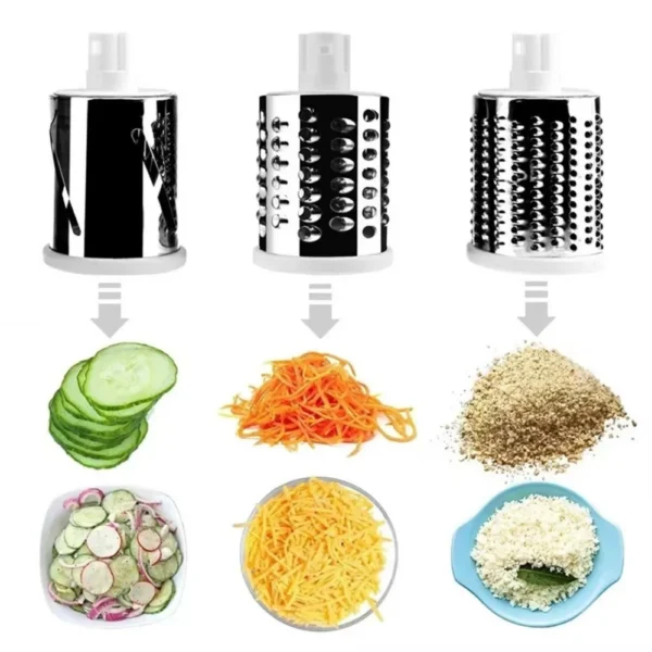 Slicing Grater Manual Rotary 3 In 1 Cheese Grater Food Blender Stainless Steel Potato Slice Chopper Processor Kitchen Accessorie - Image 3