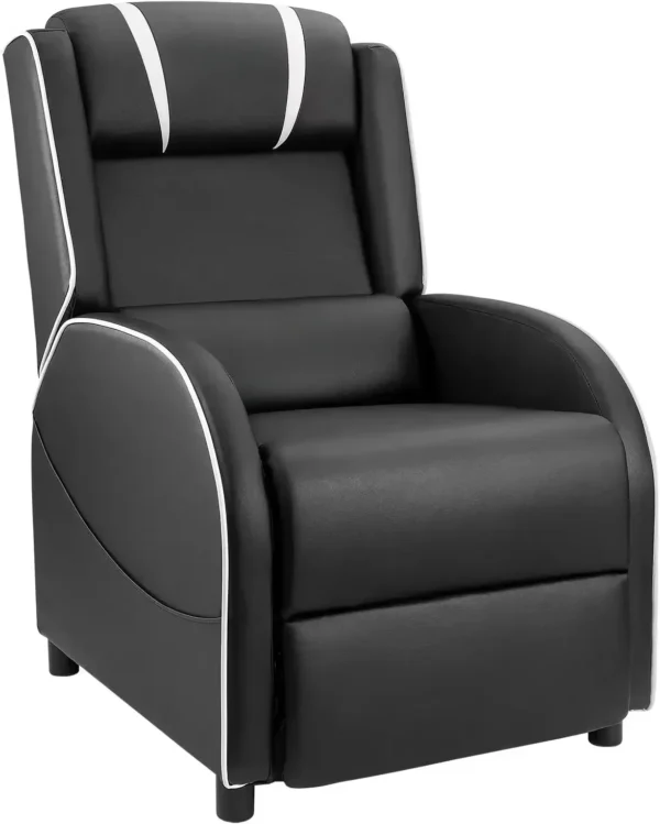 LED Gaming Massage Recliner Chair, Racing Style Single Living Room Sofa Comfortable Ergonomic Home Theater Seating, Chairs - Image 10