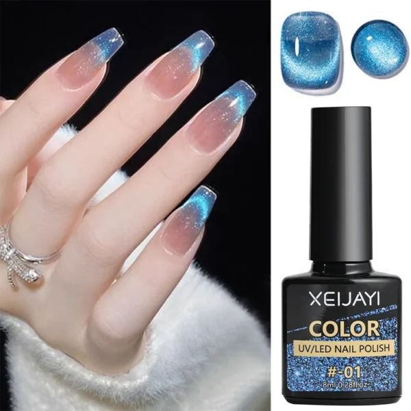 8ml Cat Eye Nail Gel Polish 9D Upgraded Magnetic Gel Polish Galaxy Chameleon Effect Nail Gel Soak Off Salon Manicure Nail Gel - Image 46