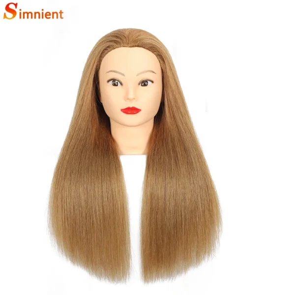 100% Real Human Hair Doll Head For Hairstyle Professional Training Head Kit Mannequin Head Styling To Practice Hot Curl Iron St - Image 11