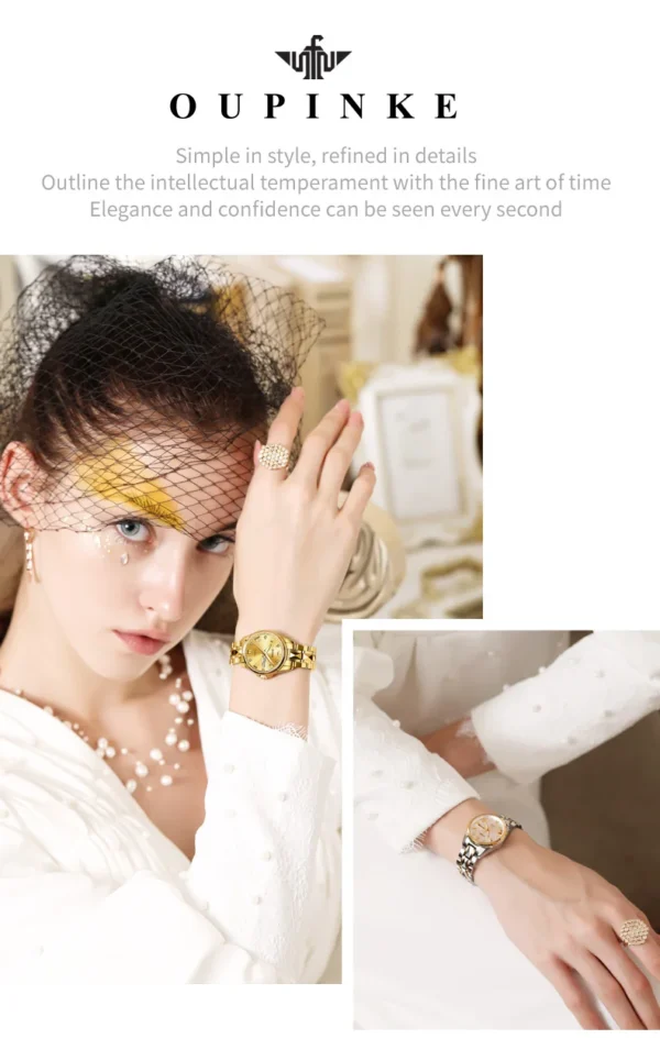 OUPINKE 3171 Automatic Watch for Women Top Brands Tungsten steel Sapphire Waterproof Luxury Wristwatch Women's Mechanical Watch - Image 37