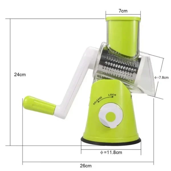 Slicing Grater Manual Rotary 3 In 1 Cheese Grater Food Blender Stainless Steel Potato Slice Chopper Processor Kitchen Accessorie - Image 6