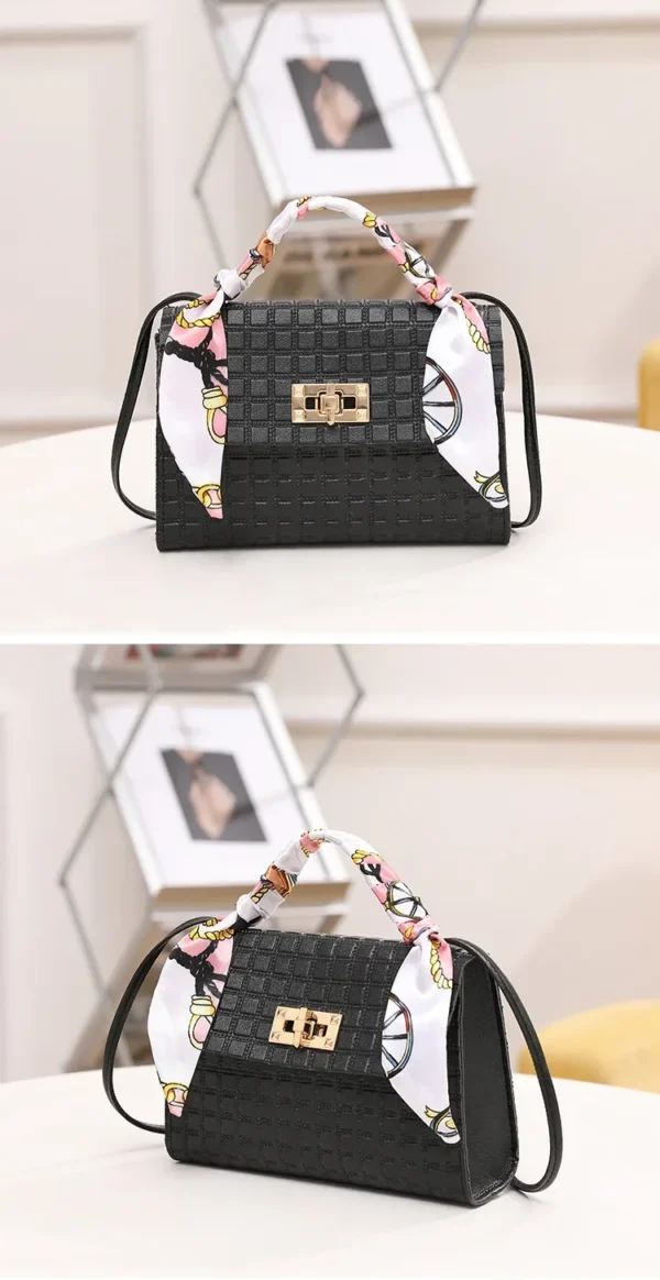 Women's Bag New Fashion Simple Plaid Embossed Crossbody Scarf Small Square Bag Single Shoulder Bag designer bags - Image 24