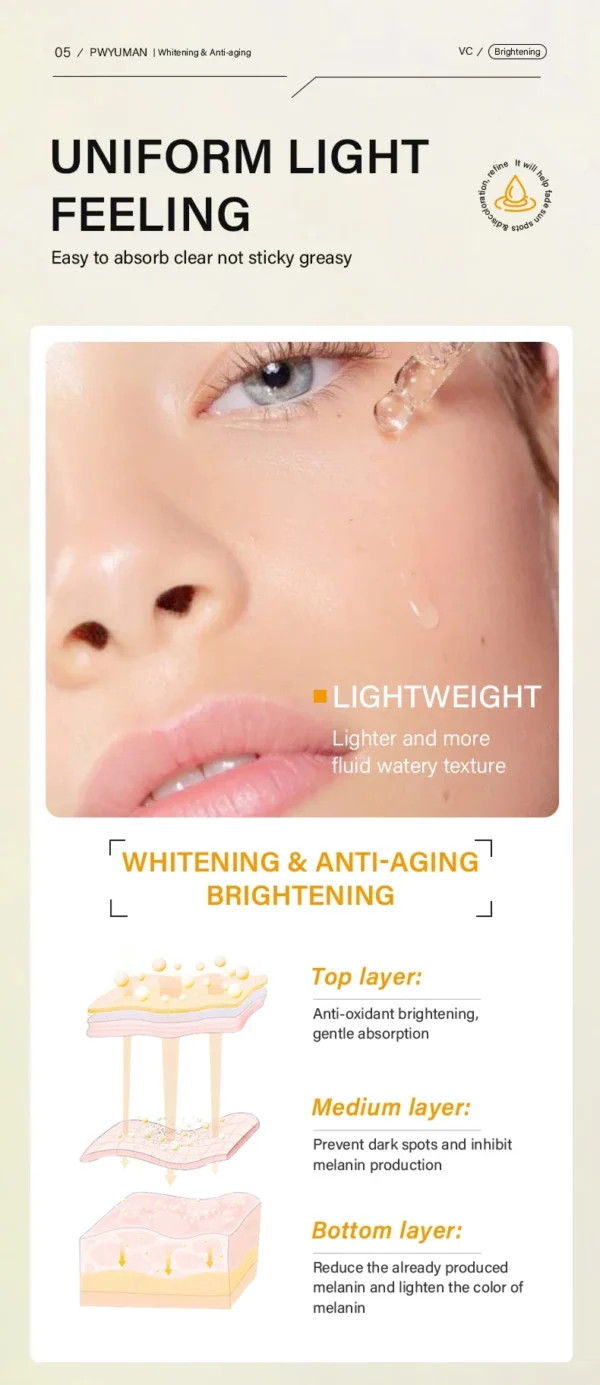 Vitamin C Whitening Serum Face Remove Dark Spots Freckles Fade Melanin Retinol Anti-wrinkle Essence Brightening Korean Skin Care - Image 15