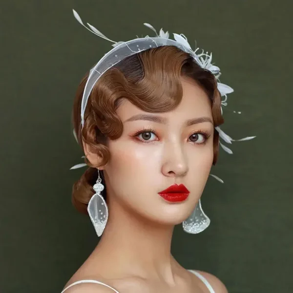 1 pcs synthetic Wig Vintage Women Cheongsam Wavy Fake Bangs Wig Antique Curly Hair Piece Hair Extension Headdress Styling - Image 2