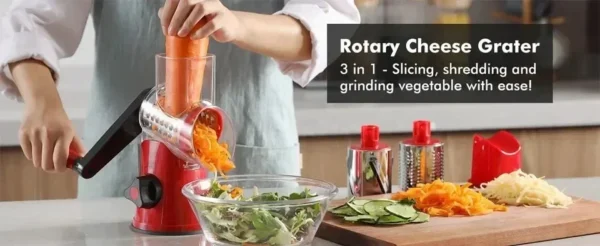 Slicing Grater Manual Rotary 3 In 1 Cheese Grater Food Blender Stainless Steel Potato Slice Chopper Processor Kitchen Accessorie - Image 12
