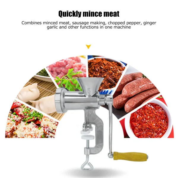 Aluminum Alloy Grinding Machine Sausage Grinder Household Manual Sausage Meat Grinder Pepper Spice Grinding Machine Kitchen Tool - Image 4