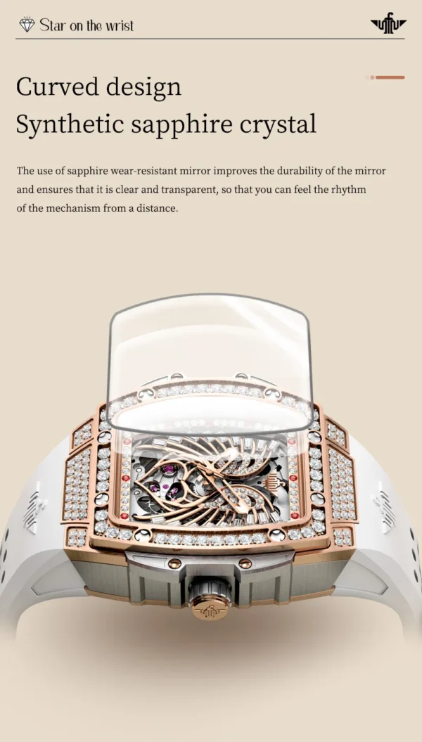 OUPINKE 3225 Top Brand Skeleton Mechanical Watch For Women Diamond Luxury Deep Waterproof Wristwatch Big Dial Fashion Watches - Image 20