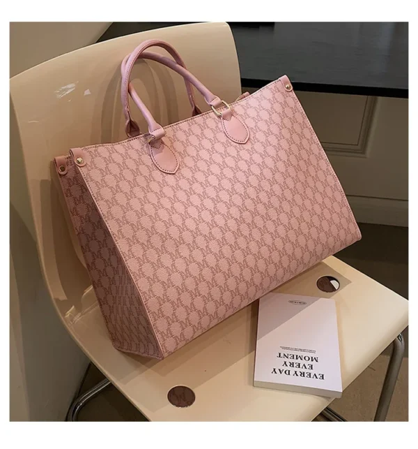 Large-capacity women's bags in Europe and the United States retro shoulder bag classic letters PU commuter handbags women - Image 9