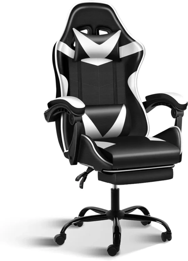 Gaming Chair, Backrest and Seat Height Adjustable Swivel Recliner Racing Office Computer Ergonomic Video Game Chair with Footres - Image 12