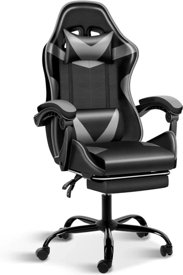 Gaming Chair, Backrest and Seat Height Adjustable Swivel Recliner Racing Office Computer Ergonomic Video Game Chair with Footres - Image 11