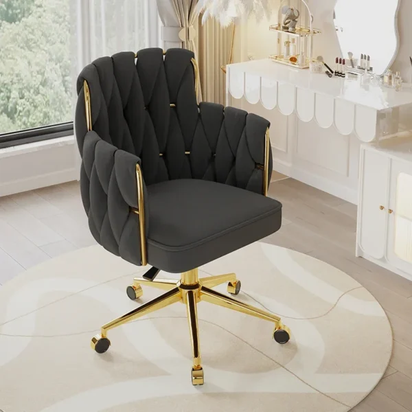Light Luxury Velvet Office Chairs Modern Backrest Comfortable Chairs For Nail Salon Dressing Table Armchair Living Room Chair - Image 9
