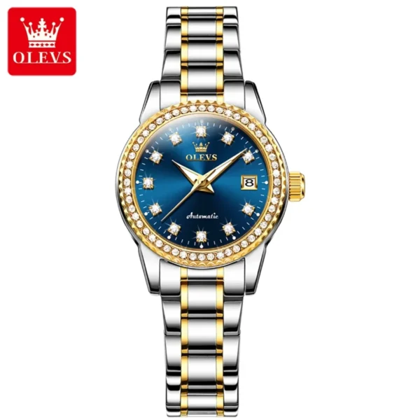Olevs 7003 fashion mechanical watch round-dial stainless steel watchband wristwatch calendar luminous watch Man - Image 7
