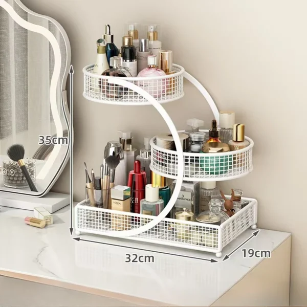 1pc Lightweight Varnished Metal Makeup Storage Rack - No - Installation, Ideal for Vanity Countertop, for Lipstick & Skincare - Image 8