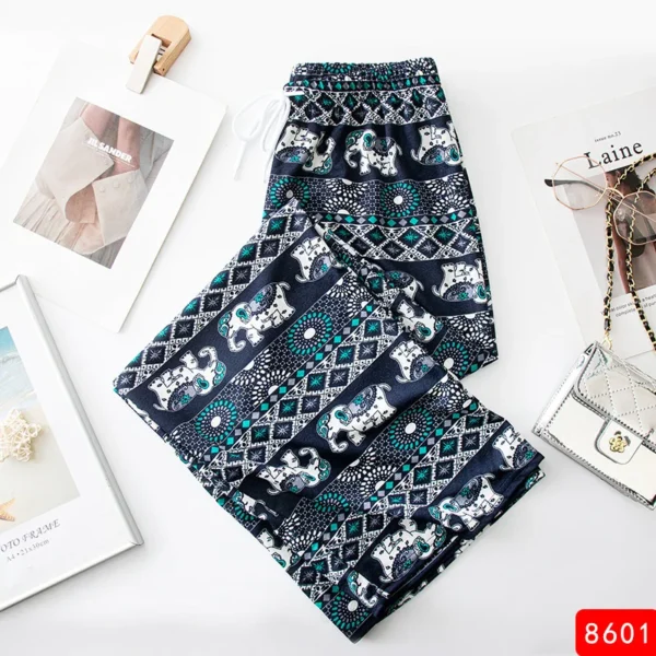 Women Wide Leg Pants High Waist Elephant Print Pant Summer Thin Straight Trousers Casual Bottoms Female Clothing 2023 Fashion - Image 11