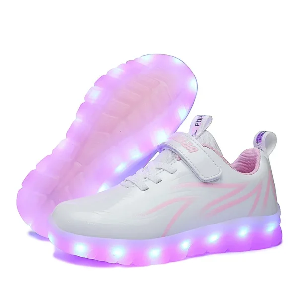 Kids Sneakers Light Up Skateboarding Shoes Fashion Spider Web Flat Walking Sports Shoes LED USB Charging Flashing Casual Shoes - Image 14
