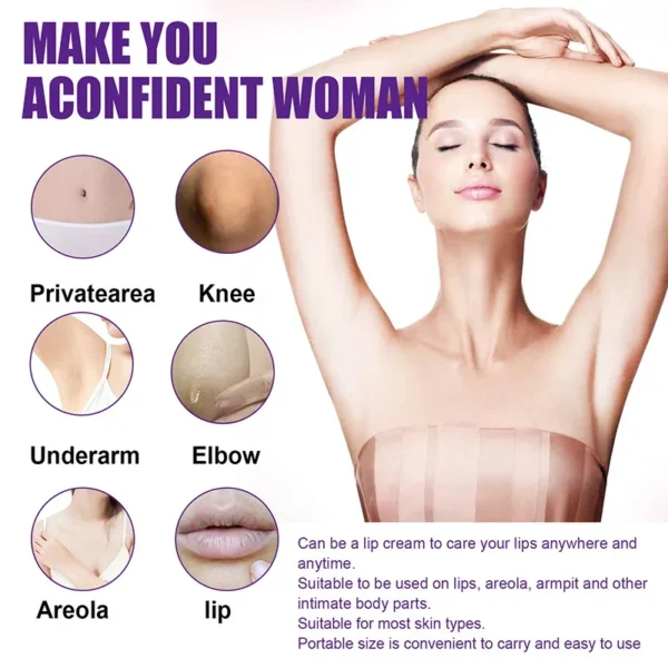 Whitening Cream Private Parts Underarm Bleaching Whiten Butt Knee Brighten Inner Thigh Intimate Parts Dark Remove Melanin Care - Image 5