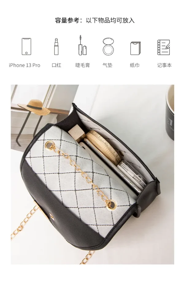 2022 Messenger Bag for Women Luxury Lingge Embroidery Handbags Female Cosmetic Bag Fashion Chain Ladies Crossbody Shoulder Bags - Image 16
