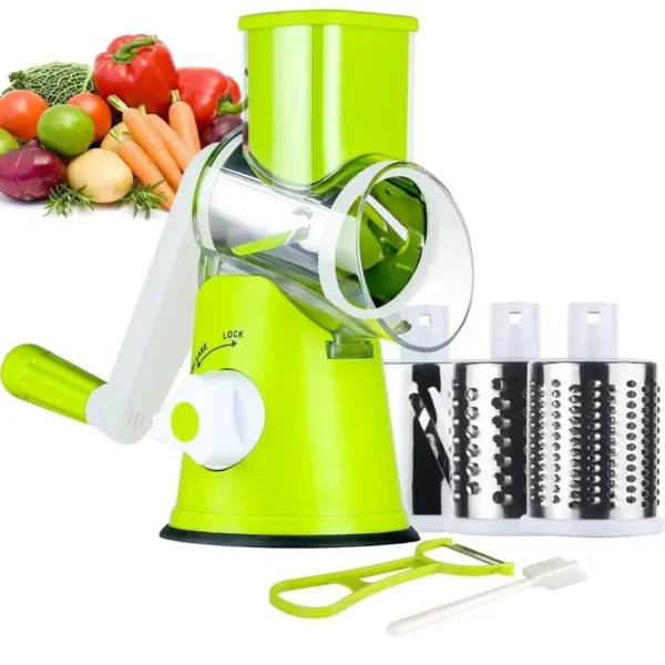 Slicing Grater Manual Rotary 3 In 1 Cheese Grater Food Blender Stainless Steel Potato Slice Chopper Processor Kitchen Accessorie - Image 2