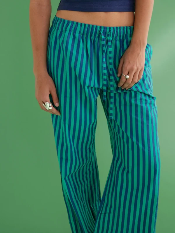 Combhasaki Women's Y2K Vintage Summer Baggy Long Pants Drawstring Elastic Low Waist Wide Leg Striped Trousers with 2 Pockets - Image 18