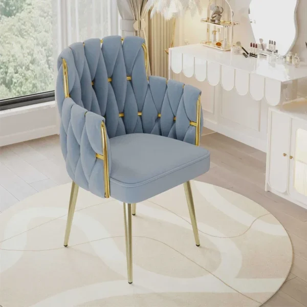 Light Luxury Velvet Office Chairs Modern Backrest Comfortable Chairs For Nail Salon Dressing Table Armchair Living Room Chair - Image 7